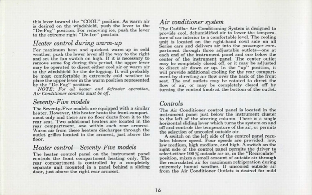 1960 Cadillac Owners Manual Page 25